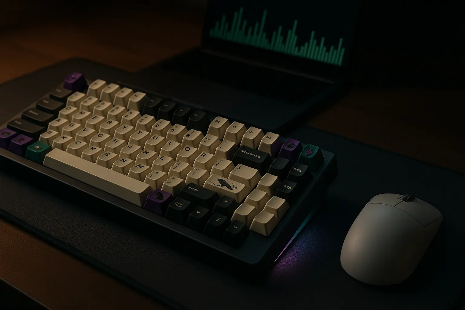 Final Mode SixtyFive build with artisan keycaps and custom setup
