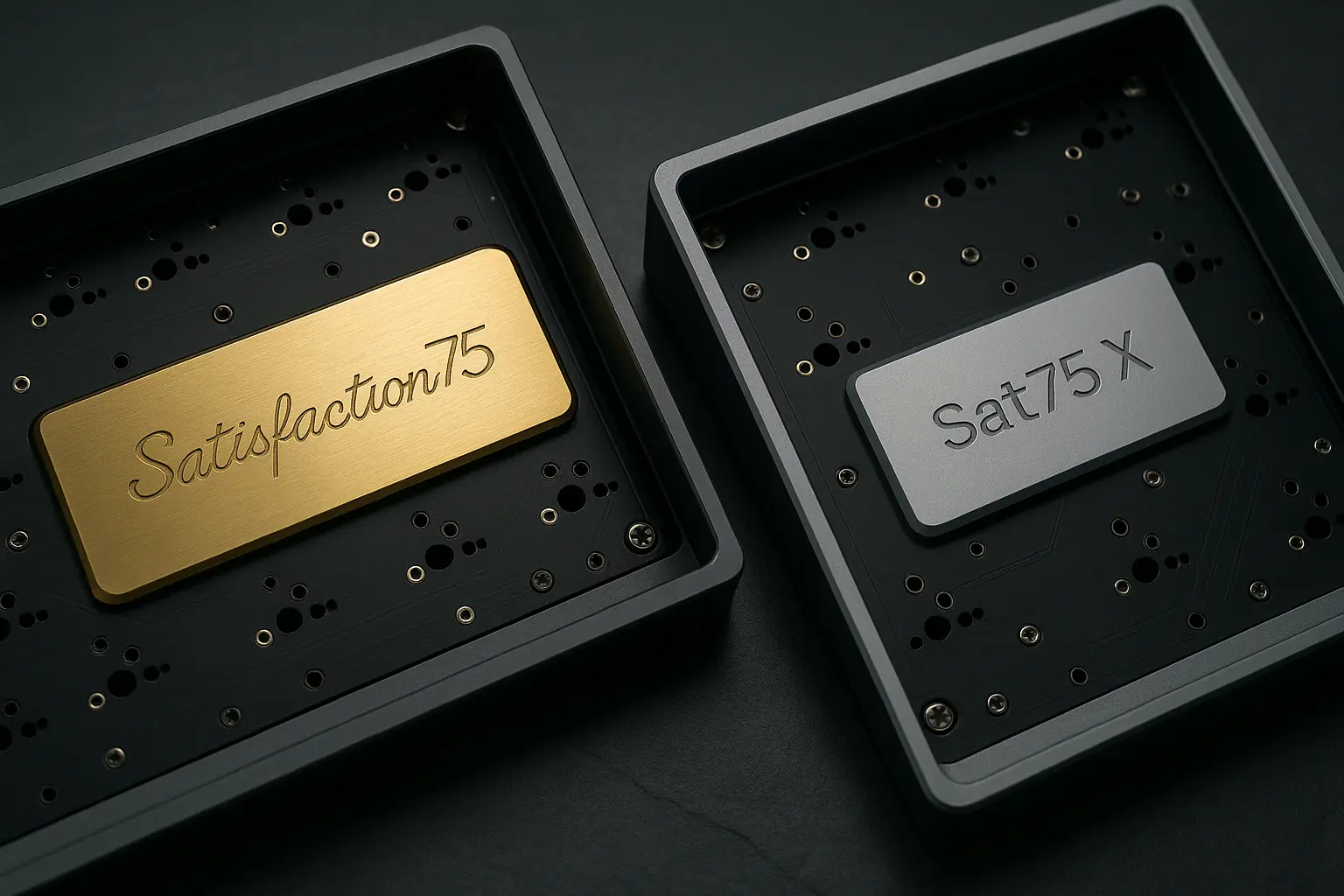 Internal brass and aluminum weights in Satisfaction 75 and Sat75 X keyboards
