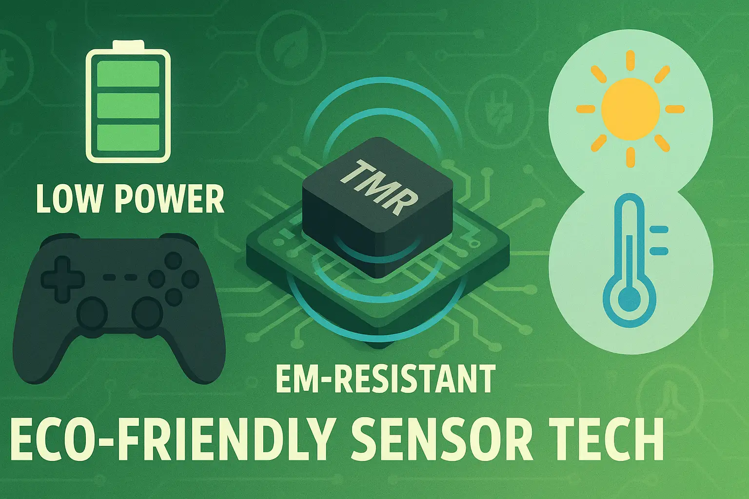 Low-power magnetic sensors with temperature and EM shielding visuals