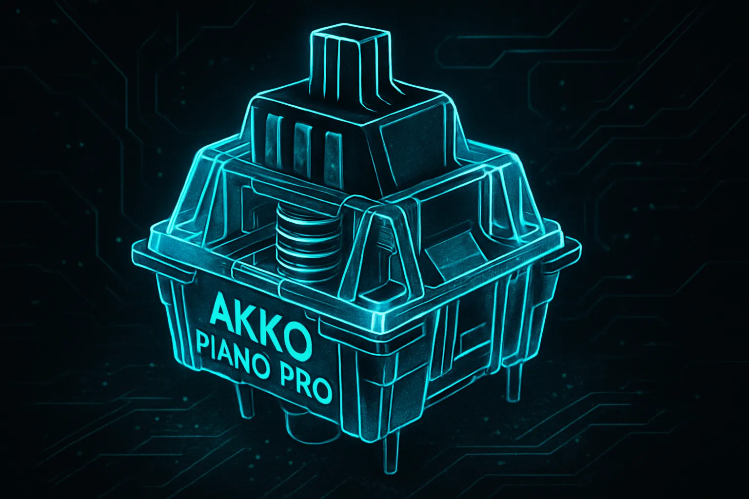 Silent Akko Piano Pro linear switch with soft bottom-out, ideal for streamers and office environments.