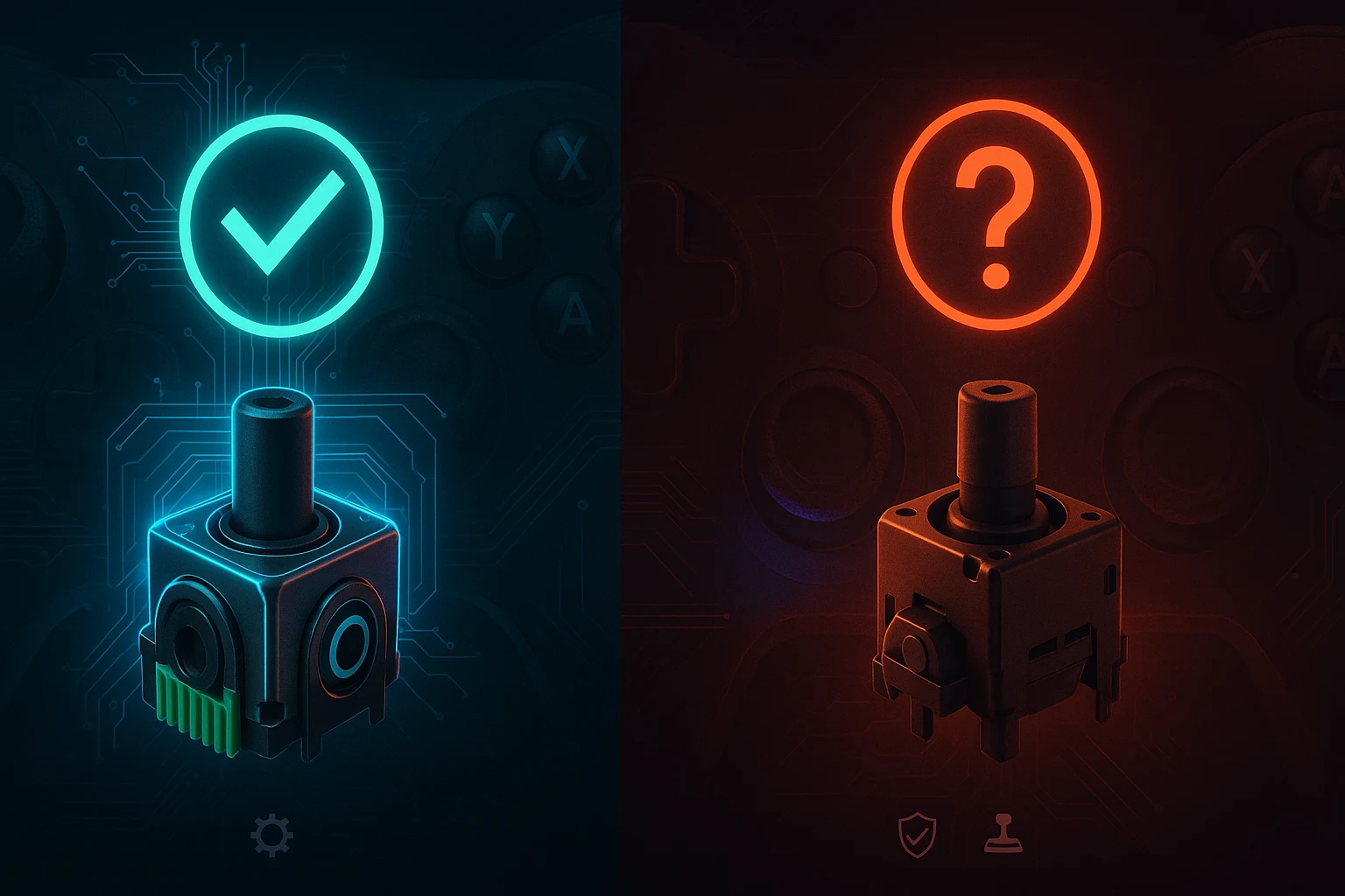Gaming-style verdict image with green checkmark on TMR sensor