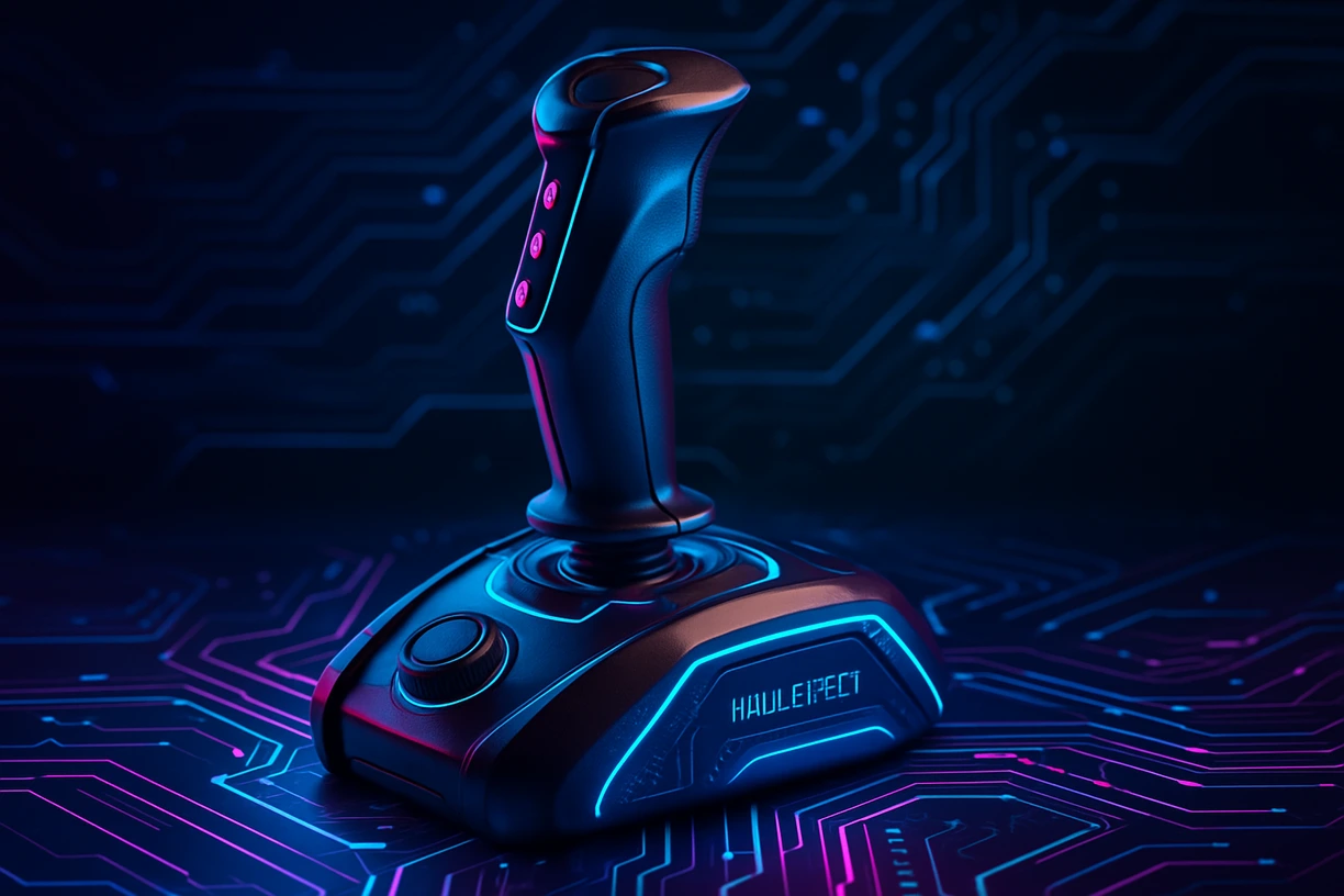 Diagram of Hall Effect sensor detecting magnetic field in a game controller joystick