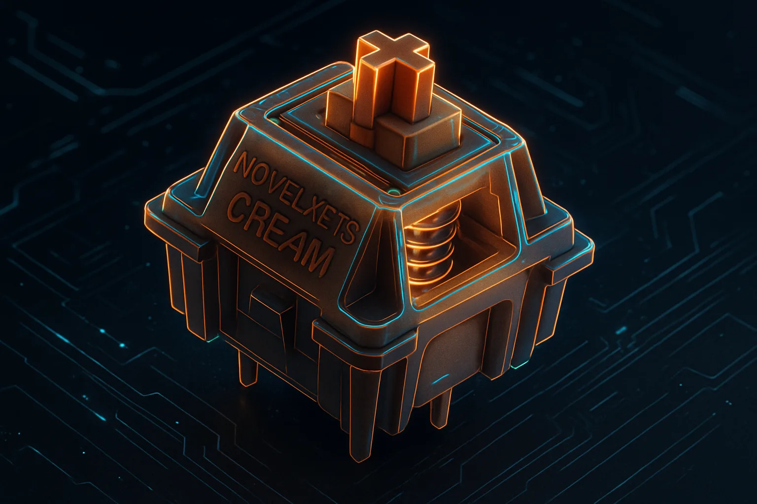 NovelKeys Cream linear switch known for its modding potential and evolving sound profile after break-in.