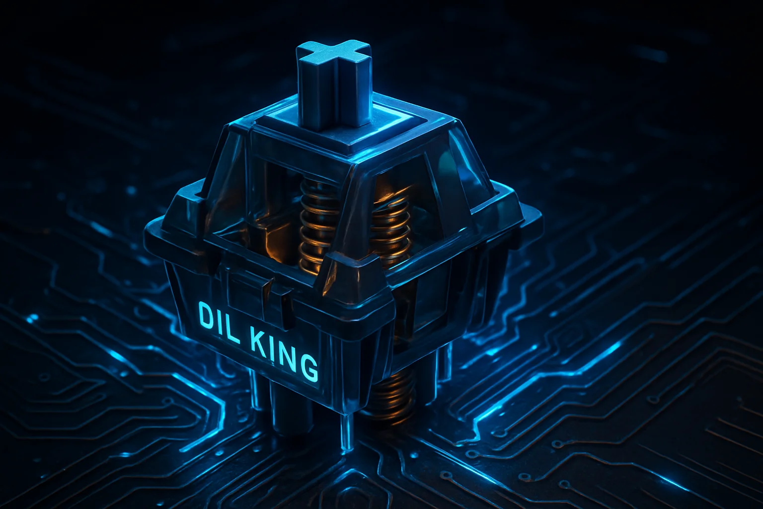 Oil King linear switch offering deep, resonant “thock” sound, popular for sound-focused mechanical keyboards.