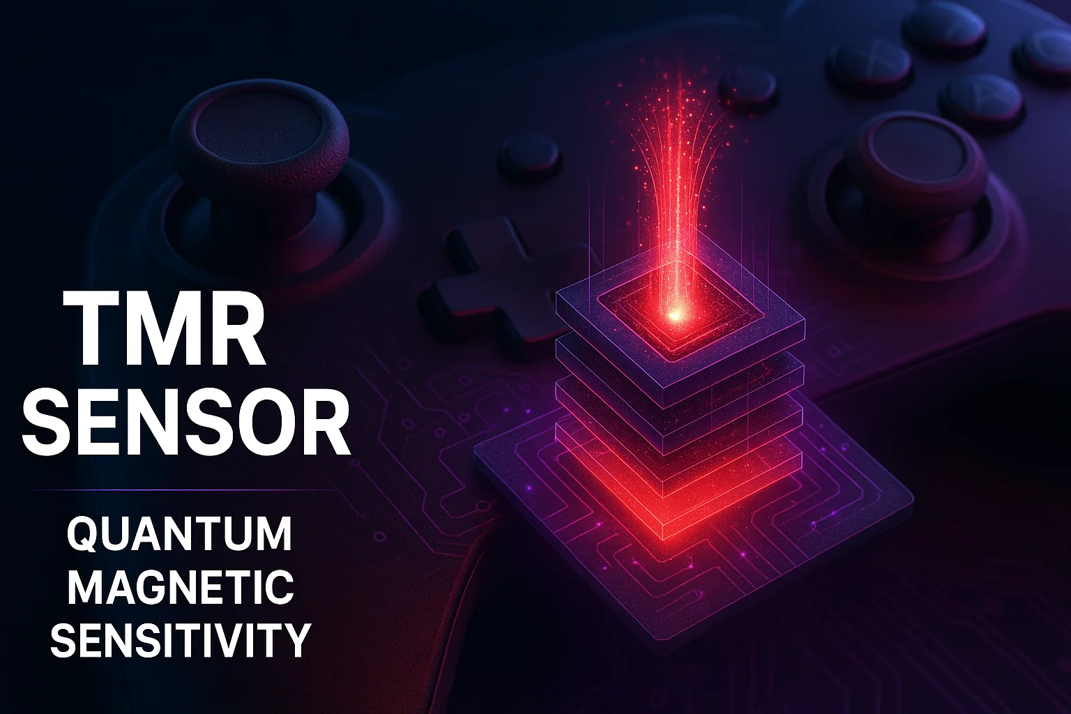 Visual of TMR sensor with quantum tunneling effect and magnetic field detection