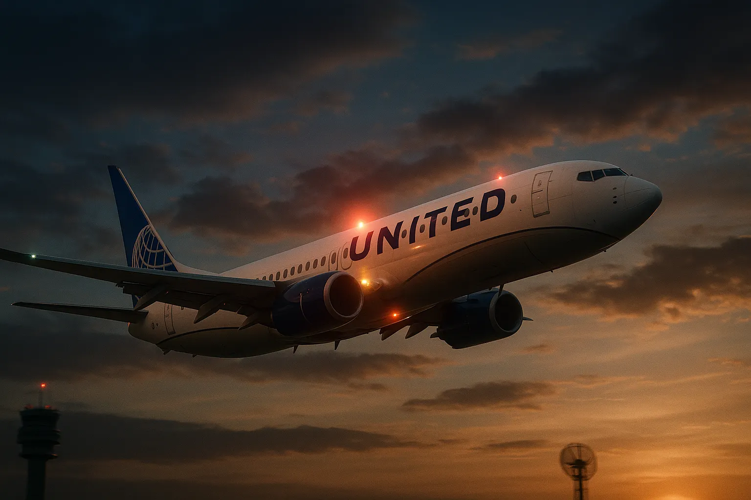 United Airlines Flight UA770 preparing for emergency diversion in the sky