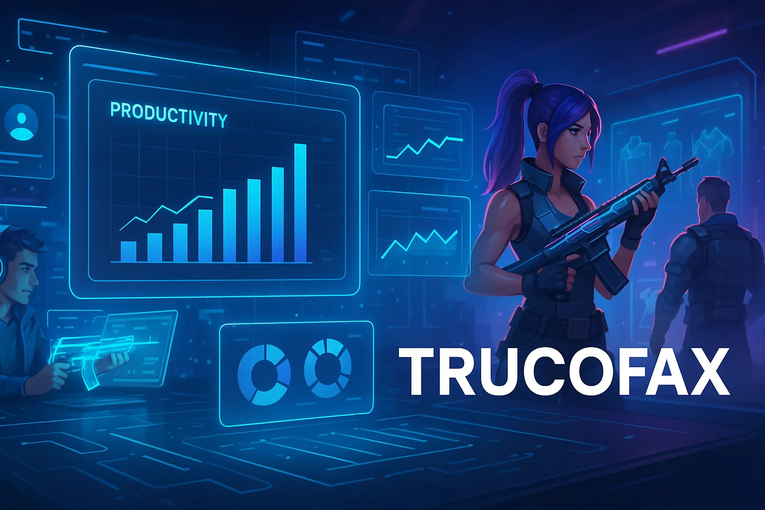 Trucofax digital platform showcasing gaming and tech customization tools