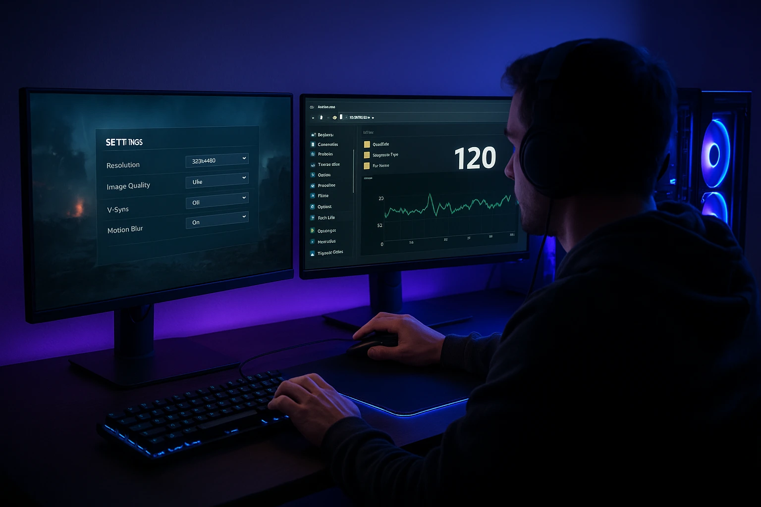 FiveM performance optimization with settings and FPS improvement visualization.