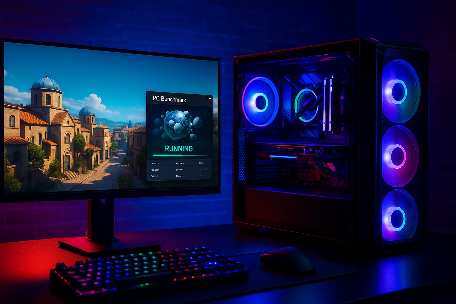 Real-world FiveM benchmark results showing FPS and temperature stability.