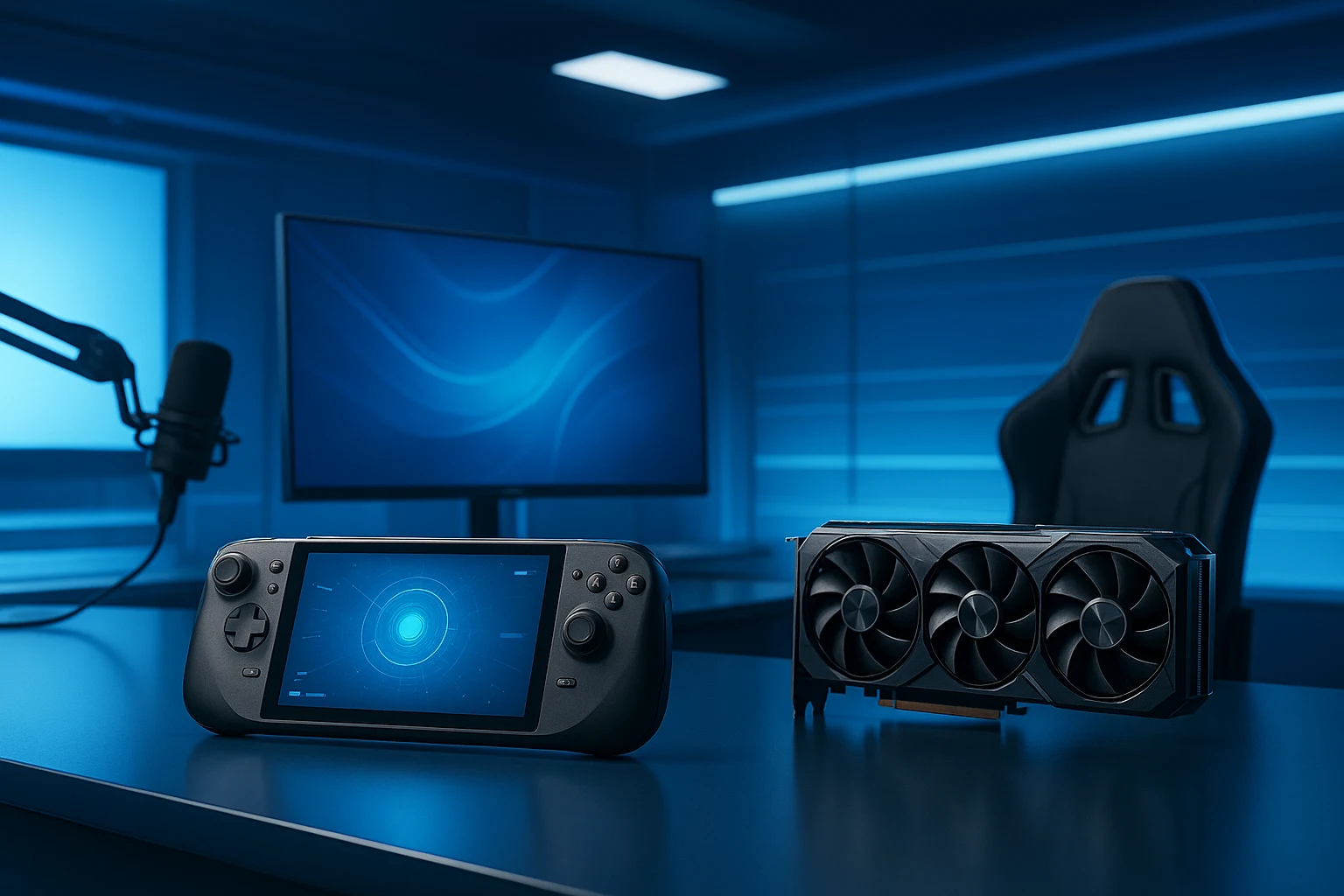 Gaming industry buzz featuring new Alloy handheld, latest GPUs, and trending tech news
