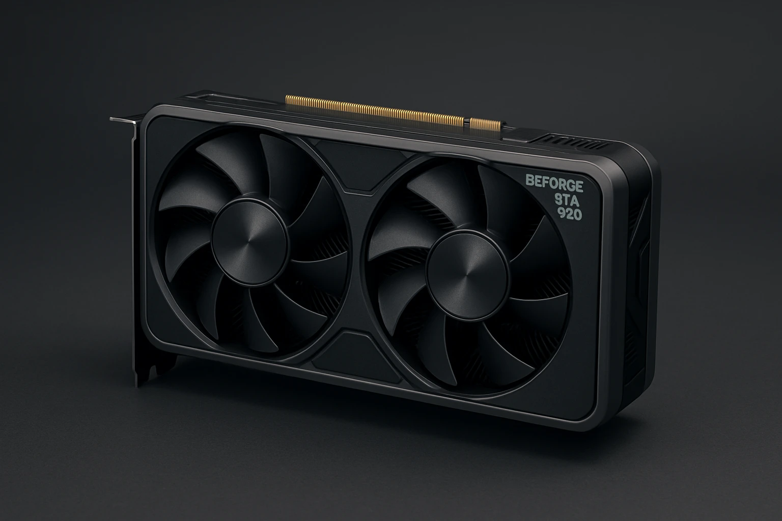 A photorealistic, horizontal image of a compact, dual-fan NVIDIA GeForce RTX 4060 graphics card on a clean, dark background.
