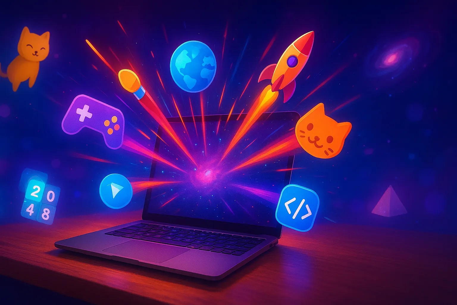 150+ Things to Do on Computer When Bored in 2025: Fun, Productive & Creative Ideas Laptop screen with colorful browser tabs showing games, art, virtual tours, and code — 150+ things to do on computer when bored in 2025