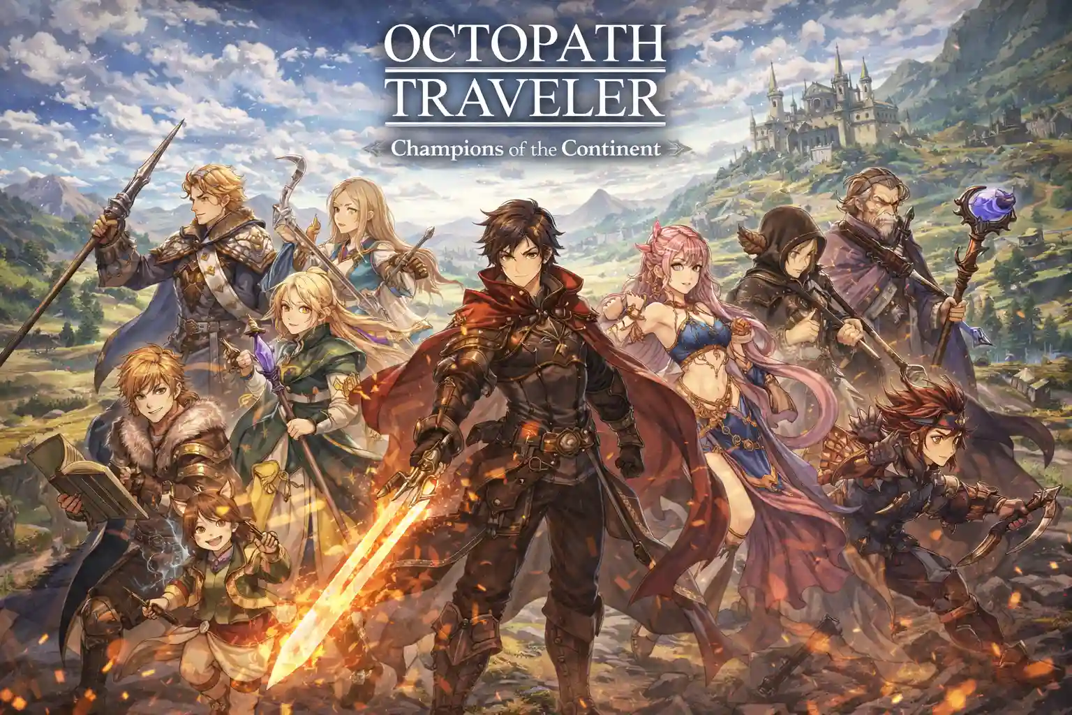 multiple character story paths shown in octopath traveler champions of the continent