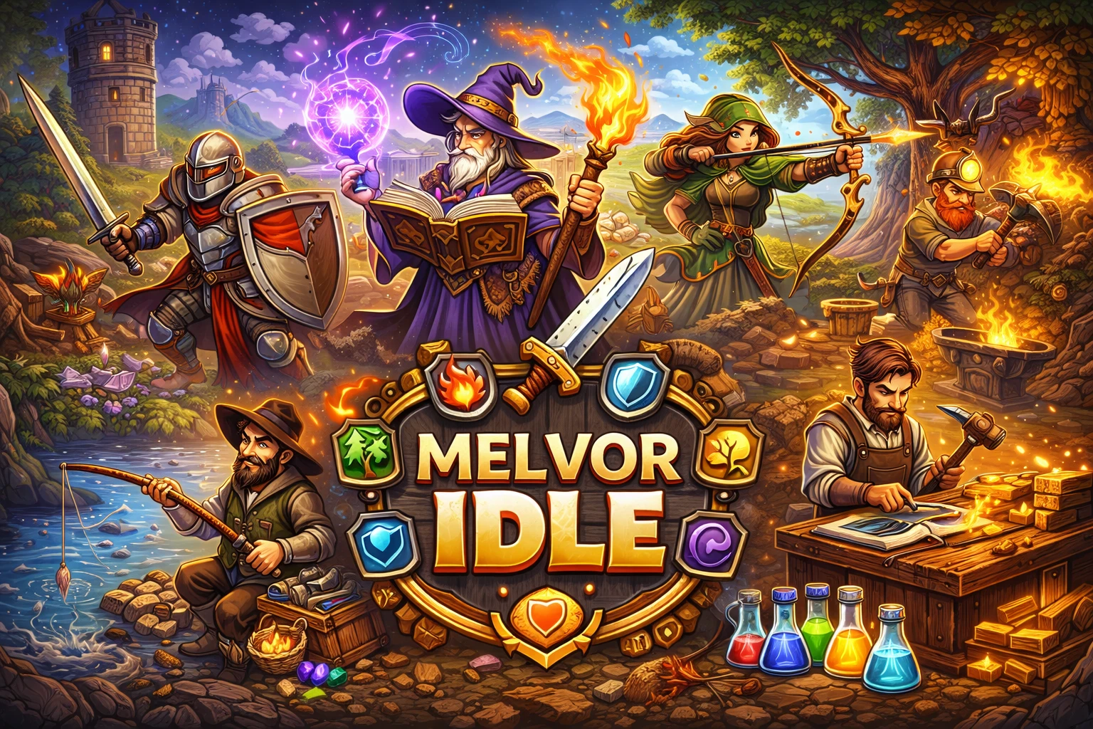 Melvor Idle incremental rpg game on Android with skill progression offline play and long term planning